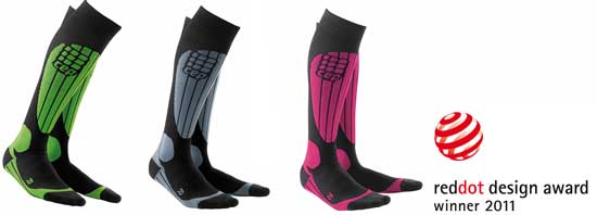 red dot award für skiing compression socks
