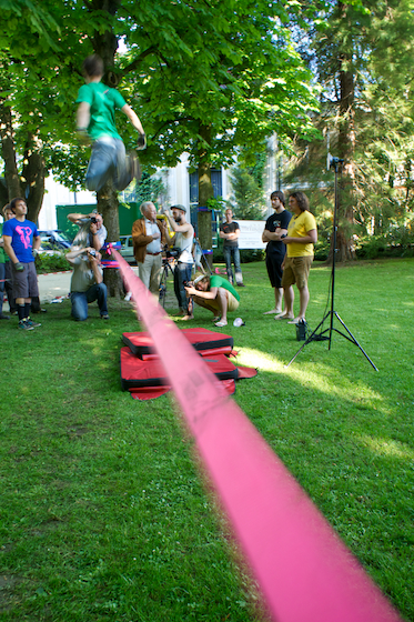 Auf der Slackline