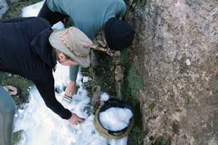 Schnee für heißes Wasser