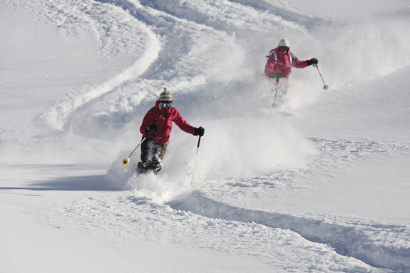 powder skiing