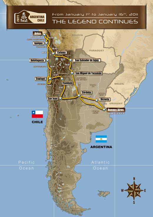 Dakar 2011 Route 