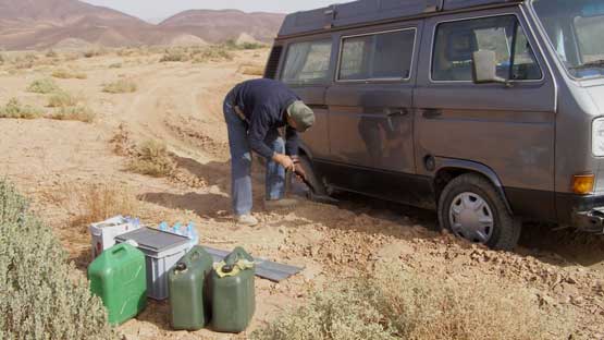 Festgefahren im Oued